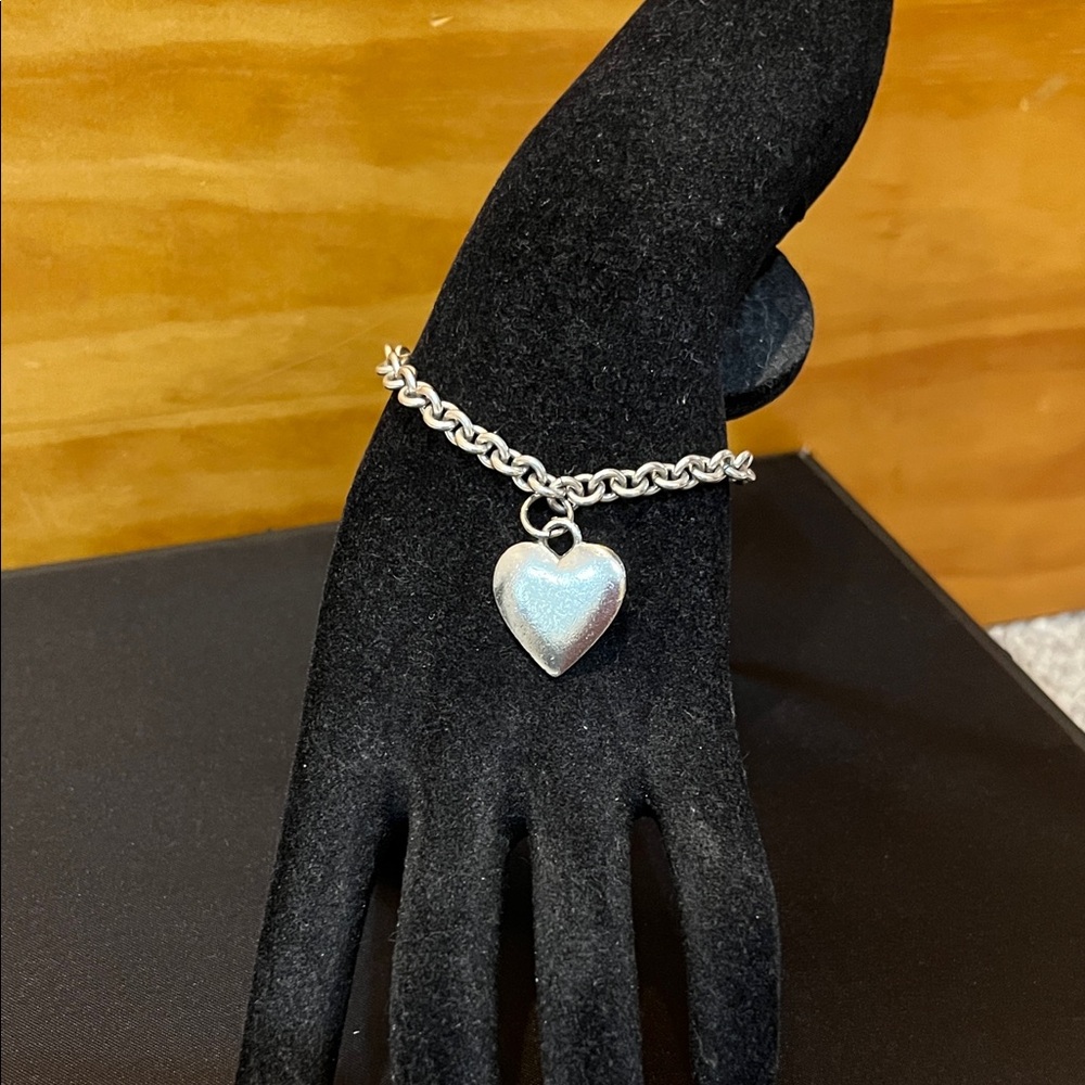 Silver Heart Charm Bracelet - Picture 1 of 9